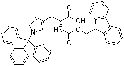 结构式 CAS# 135610-90-1, N-芴甲氧羰基-N'-三苯甲基-D-组氨酸