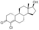 structure of CAS# 13583-21-6, Norclostebol;(8R,9S,10R,13S,14S,17S)-4-chloro-17-hydroxy-13-methyl-2,6,7,8,9,10,11,12,14,15,16,17-dodecahydro-1H-cyclopenta[a]phenanthren-3-one