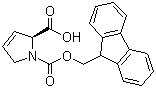 结构式 CAS# 135837-63-7, (S)-1-(芴甲氧羰基)-2,5-二氢-1H-吡咯-2-羧酸