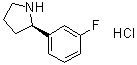 结构式 CAS# 1364890-61-8, (2R)-2-(3-氟苯基)吡咯烷盐酸盐