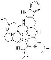 结构式 CAS# 136553-81-6, 环(D-alpha-天冬氨酰-L-脯氨酰-D-缬氨酰-L-亮氨酰-D-色氨酰)