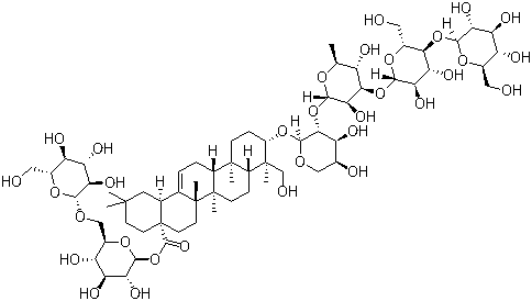 结构式 CAS# 136849-88-2, 灰毡毛忍冬皂苷 B; 灰毡毛忍冬皂苷乙