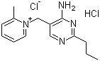 结构式 CAS# 137-88-2, 盐酸氨丙啉; 1-(4-氨基-2-丙基-5-嘧啶甲基)-2-甲基吡啶氯化物盐酸盐