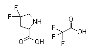 结构式 CAS# 1373255-09-4, (S)-4,4-二氟吡咯烷-2-羧酸 2,2,2-三氟乙酸盐