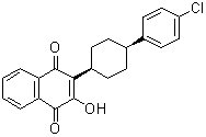 结构式 CAS# 137732-39-9, 2-[顺式-4-(4-氯苯基)环己基]-3-羟基-1,4-萘醌
