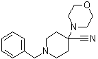 structure of CAS# 13801-04-2, 4-(4-Morpholinyl)-1-(phenylmethyl)-4-piperidinecarbonitrile