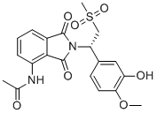 structure of CAS# 1384967-20-7, Apremilast Impurity 6;N-{2-[(1R)-1-(3-Hydroxy-4-methoxyphenyl)-2-(methylsulfonyl)ethyl]-1,3-dioxo-2,3-dihydro-1H-isoindol-4-yl}acetamide