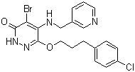结构式 CAS# 139145-27-0, 帕罗格列; 4-溴-6-[3-(4-氯苯基)丙氧基]-5-[(3-吡啶甲基)氨基]-3(2H)-哒嗪酮