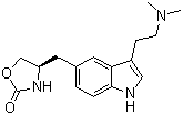 结构式 CAS# 139264-17-8, 佐米曲普坦; 佐米曲坦; (S)-4-[3-[2-(二甲胺基)乙基]-1H-吲哚-5-甲基]-2-噁唑烷酮