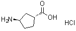 结构式 CAS# 1392803-15-4, (1R,3R)-rel-3-氨基环戊烷羧酸盐酸盐