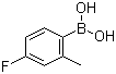 结构式 CAS# 139911-29-8, 4-氟-2-甲基苯硼酸