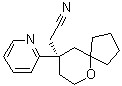 structure of CAS# 1401031-38-6, (9R)-9-(2-Pyridinyl)-6-oxaspiro[4.5]decane-9-acetonitrile
