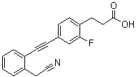 结构式 CAS# 1402601-82-4, 4-[2-[2-(氰基甲基)苯基]乙炔基]-2-氟苯丙酸