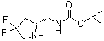 structure of CAS# 1407991-26-7, N-[[(2R)-4,4-Difluoro-2-pyrrolidinyl]methyl]carbamic acid 1,1-dimethylethyl ester