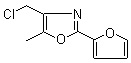 structure of CAS# 141399-54-4, 4-Chloromethyl-2-(2-furyl)-5-methyloxazole;4-(Chloromethyl)-2-(furan-2-yl)-5-methyloxazole