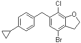 结构式 CAS# 1415477-23-4, 4-溴-7-氯-6-[(4-环丙基苯基)甲基]-2,3-二氢-苯并呋喃