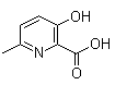 结构式 CAS# 14162-88-0, 3-羟基-6-甲基-2-吡啶羧酸