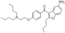 structure of CAS# 141625-94-7, (5-Amino-2-butyl-3-benzofuranyl)[4-[2-(dibutylamino)ethoxy]phenyl]methanone
