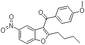 结构式 CAS# 141627-42-1, 2-丁基-3-(4-甲氧基苯甲酰基)-5-硝基苯并呋喃