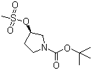 结构式 CAS# 141699-57-2, (R)-1-叔丁氧羰基-3-甲磺酰氧基吡咯烷; (R)-3-甲磺酰氧基吡咯烷-1-羧酸叔丁酯