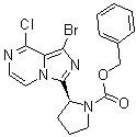 结构式 CAS# 1420478-87-0, (2S)-2-(1-溴-8-氯咪唑并[1,5-a]吡嗪-3-基)-1-吡咯烷羧酸苄酯