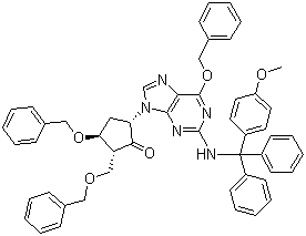 结构式 CAS# 142217-79-6, (2R,3S,5S)-3-苄氧基-5-[2-[[(4-甲氧基苯基)二苯基甲基]氨基]-6-苄氧基-9H-嘌呤-9-基]-2-苄氧基甲基环戊酮