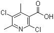 structure of CAS# 142266-66-8, 2,5-Dichloro-4,6-dimethyl-3-pyridinecarboxylic acid;2,5-Dichloro-4,6-dimethylnicotinic acid
