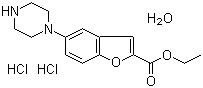 结构式 CAS# 1422956-31-7, 5-(1-哌嗪基)-2-苯并呋喃甲酸乙酯二盐酸盐水合物