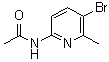 结构式 CAS# 142404-84-0, N-(5-溴-6-甲基-2-吡啶基)乙酰胺