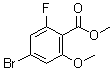 structure of CAS# 1427415-25-5, Methyl 4-bromo-2-fluoro-6-methoxybenzoate