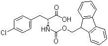 structure of CAS# 142994-19-2, Fmoc-4-chloro-D-phenylalanine;Fmoc-D-4-Chlorophe; FMOC-p-chloro-D-Phe-OH; Fmoc-D-Phe(4-Cl)-OH; Fluorenylmethoxycarbonyl-D-4-chlorophenylalanine
