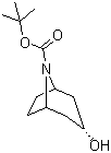structure of CAS# 143557-91-9, (3-endo)-3-Hydroxy-8-azabicyclo[3.2.1]octane-8-carboxylic acid tert-butyl ester;endo-3-Hydroxy-8-azabicyclo[3.2.1]octane-8-carboxylic acid 1,1-dimethylethyl ester; N-tert-Butoxycarbonylnortropan-3-ol; tert-Butyl 3-endo-3-hydroxy-8-azabicyclo[3.2.1]octane-8-carboxylate