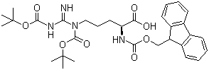 structure of CAS# 143824-77-5, N-Fmoc-N',N''-diBoc-L-arginine;Fmoc-Arg(Boc)2-OH