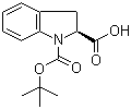 结构式 CAS# 144069-67-0, N-叔丁氧羰基-L-吲哚啉-2-甲酸