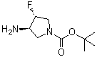 结构式 CAS# 1441392-27-3, (3R,4R)-3-氨基-4-氟-1-吡咯烷羧酸叔丁酯