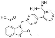 structure of CAS# 1442400-65-8, Azilsartan Impurity L;3-[[4-(2-carbamimidoylphenyl)phenyl]methyl]-2-ethoxybenzimidazole-4-carboxylic acid