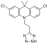 structure of CAS# 1443290-89-8, ML67-33;2,7-dichloro-9,9-dimethyl-10-[2-(2H-tetrazol-5-yl)ethyl]acridine