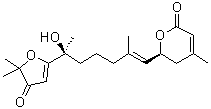 structure of CAS# 1443421-84-8, Nemoralisin C;(6S)-6-[(1E,6S)-6-(4,5-Dihydro-5,5-dimethyl-4-oxo-2-furanyl)-6-hydroxy-2-methyl-1-hepten-1-yl]-5,6-dihydro-4-methyl-2H-pyran-2-one