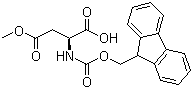 结构式 CAS# 145038-53-5, Fmoc-L-天冬氨酸 4-甲酯; N-(9-芴甲氧羰酰基)-L-天冬氨酸 4-甲酯