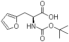 结构式 CAS# 145206-40-2, N-叔丁氧羰基-L-3-(2-呋喃基)丙氨酸