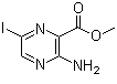 结构式 CAS# 1458-16-8, 3-氨基-6-碘吡嗪-2-羧酸甲酯