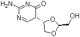 结构式 CAS# 145918-75-8, 曲沙他滨; 4-氨基-1-[(2S)-2-(羟甲基)-1,3-二氧杂环戊-4-基]嘧啶-2-酮
