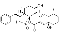 structure of CAS# 14930-96-2, Cytochalasin B;(7S),(20R)-Dihydroxy-16(R)-methyl-10-phenyl-24-oxa[14]cytochalasa-6(12),13(E),21(E)-triene-1,23-dione