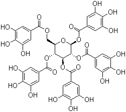 structure of CAS# 14937-32-7, 1,2,3,4,6-O-Pentagalloylglucose;1,2,3,4,6-Penta-O-galloyl-beta-D-glucopyranose