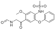 structure of CAS# 149456-98-4, N-(2-(2-Methoxy-4-(methylsulfonamido)-5-phenoxyphenyl)-2-oxoethyl)formamide;N-[2-[4-(methanesulfonamido)-2-methoxy-5-phenoxyphenyl]-2-oxoethyl]formamide