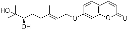 structure of CAS# 14957-38-1, Marmin;(+)-Marmin; 7-[[(2E,6R)-6,7-Dihydroxy-3,7-dimethyl-2-octen-1-yl]oxy]-2H-1-benzopyran-2-one
