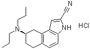 structure of CAS# 149654-41-1, (8R)-8-(Dipropylamino)-6,7,8,9-tetrahydro-3H-benz[e]indole-2-carbonitrile monohydrochloride;U 92016A