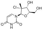 structure of CAS# 1496551-72-4, Sofosbuvir Impurity 35;1-((2R,3R,4R,5R)-3-chloro-4-hydroxy-5-(hydroxymethyl)-3-methyltetrahydrofuran-2-yl)pyrimidine-2,4(1H,3H)-dione