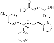 structure of CAS# 14976-57-9, Clemastine fumarate;(2R)-2-[2-[(1R)-1-(4-Chlorophenyl)-1-phenylethoxy]ethyl]-1-methylpyrrolidine but-2-enedioic acid
