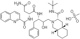 结构式 CAS# 149845-06-7, 甲磺酸沙奎拉韦
